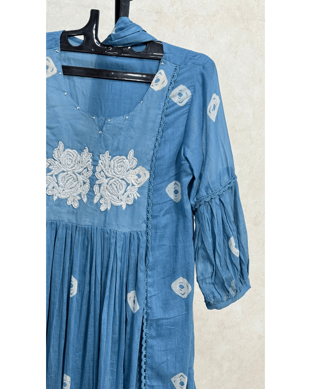 Steel Blue Mul Cotton Kurta Set