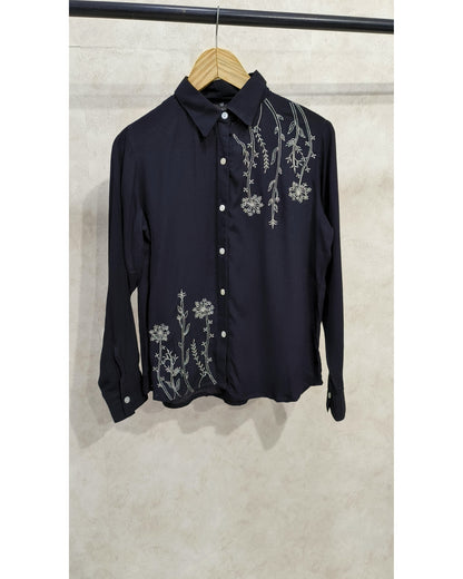 Black Embroidered Cotton Tunic