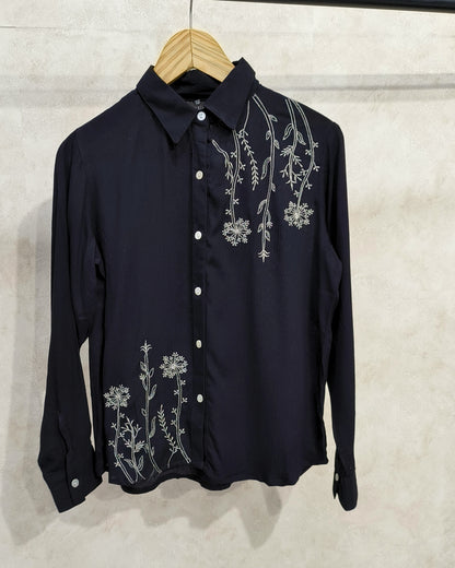 Black Embroidered Cotton Tunic