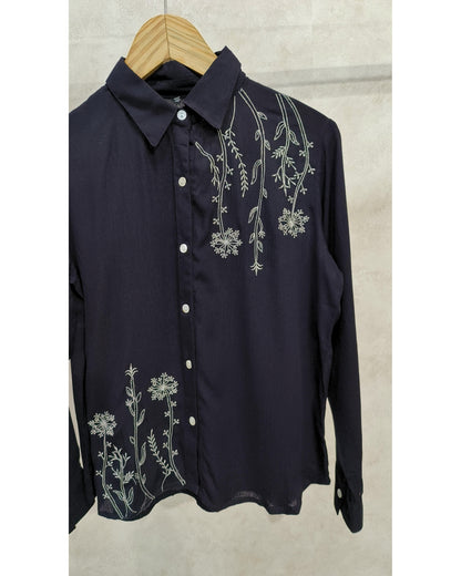 Black Embroidered Cotton Tunic