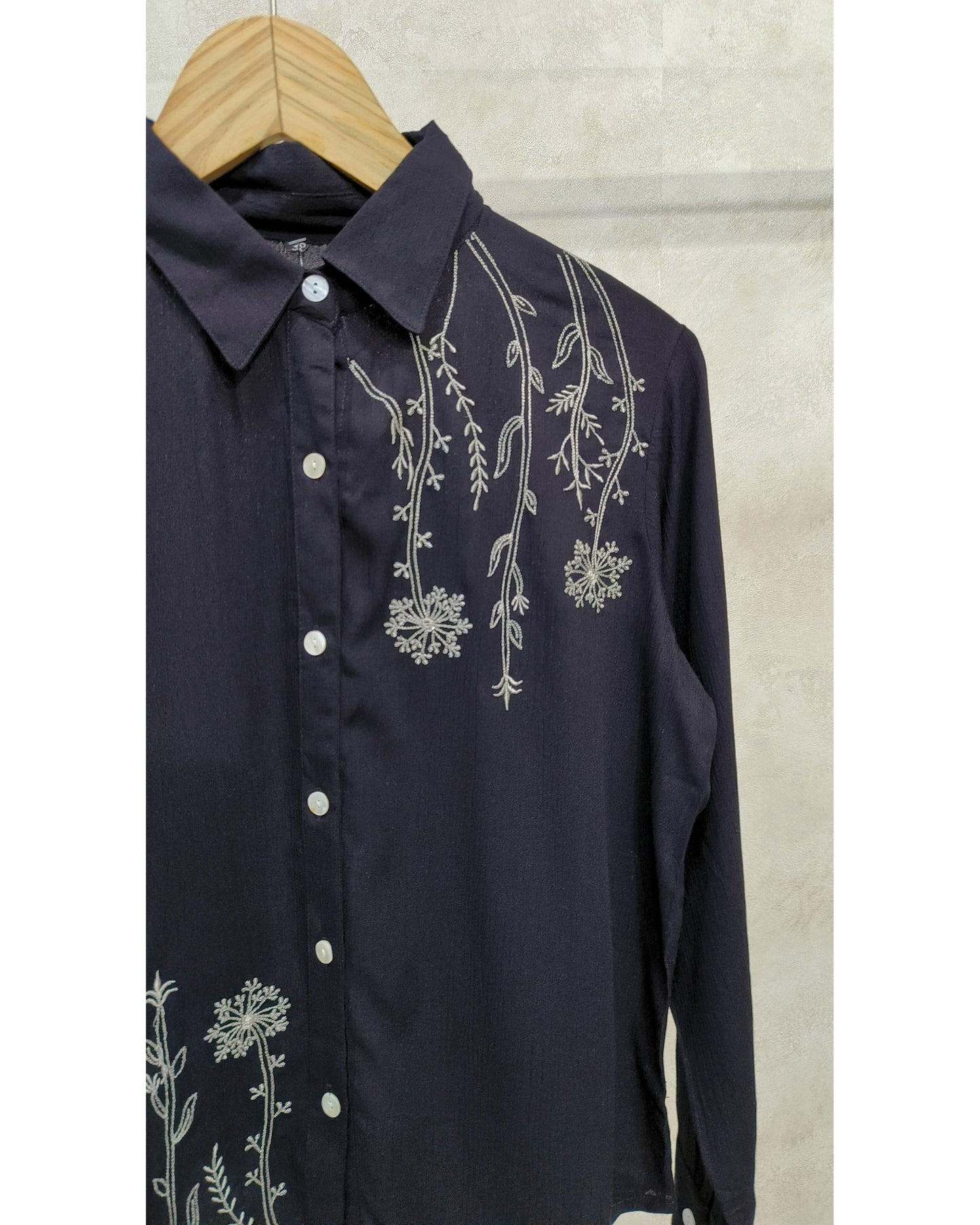 Black Embroidered Cotton Tunic