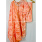 Peach Printed Cotton Kurta Set