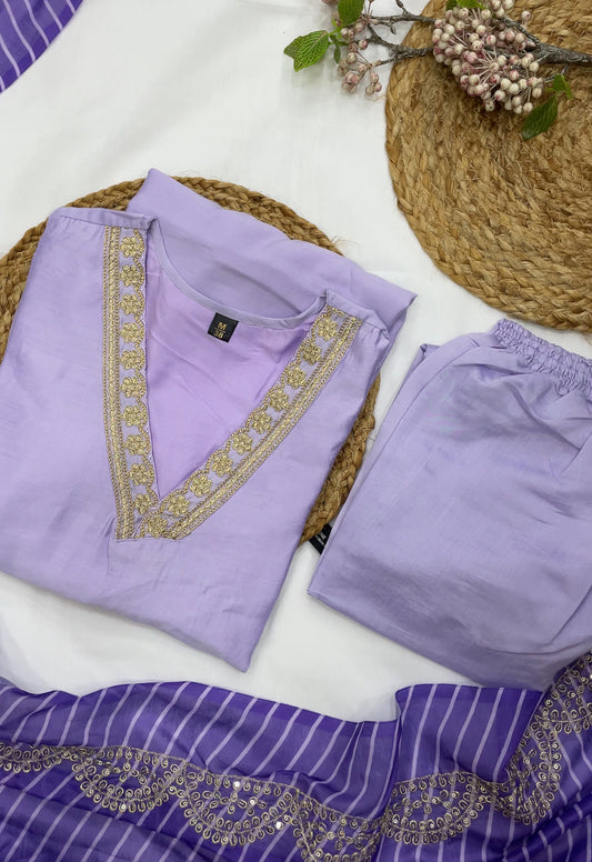 LAVENDER LEHERIYA SET