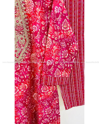 Rani Pink Cotton Embroidered Set