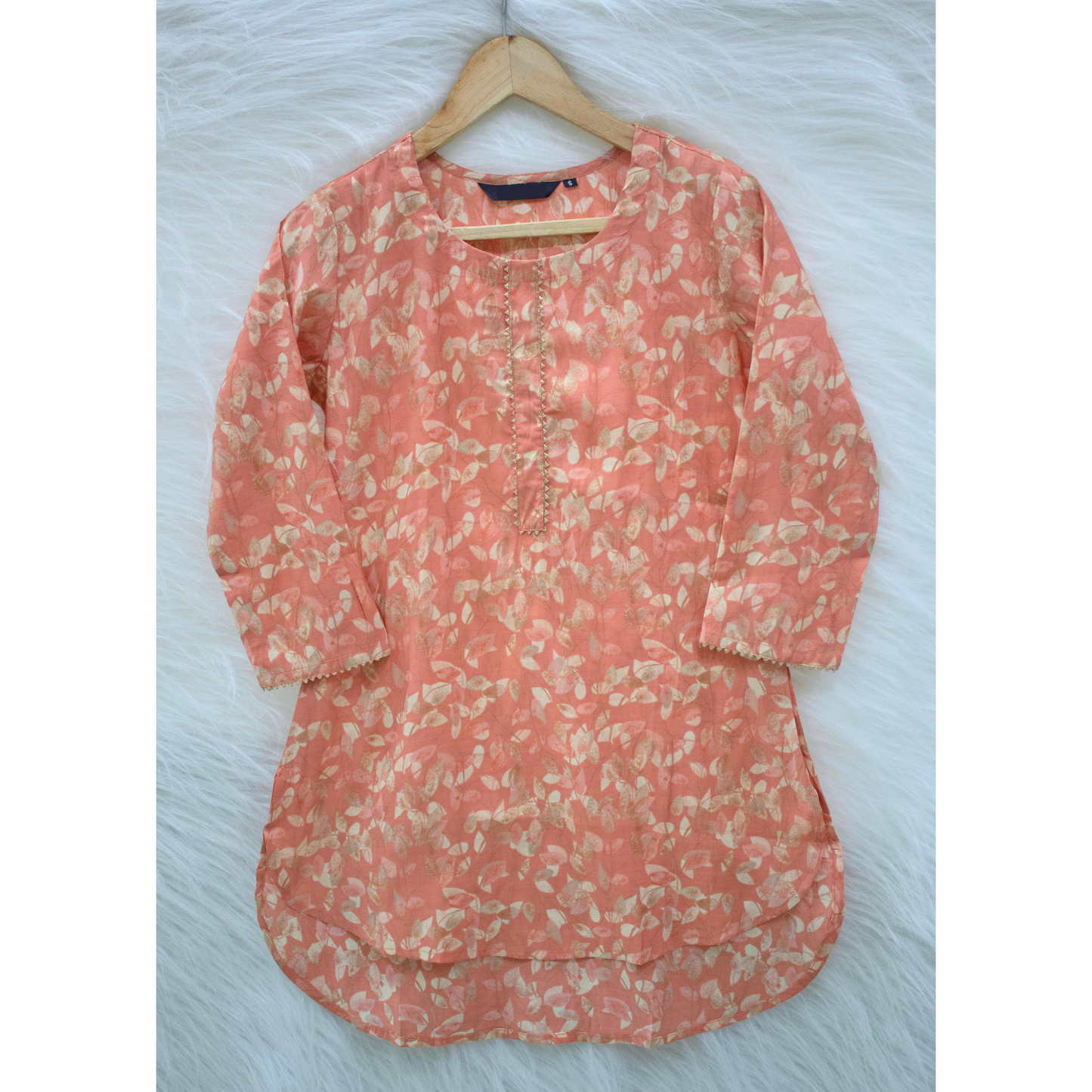 PEACH LEAF PRINTED TUNIC