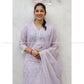 Pale Pink Floral Cotton Kurta Set