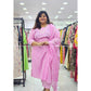 Pink Ikat Cotton Kurta Set