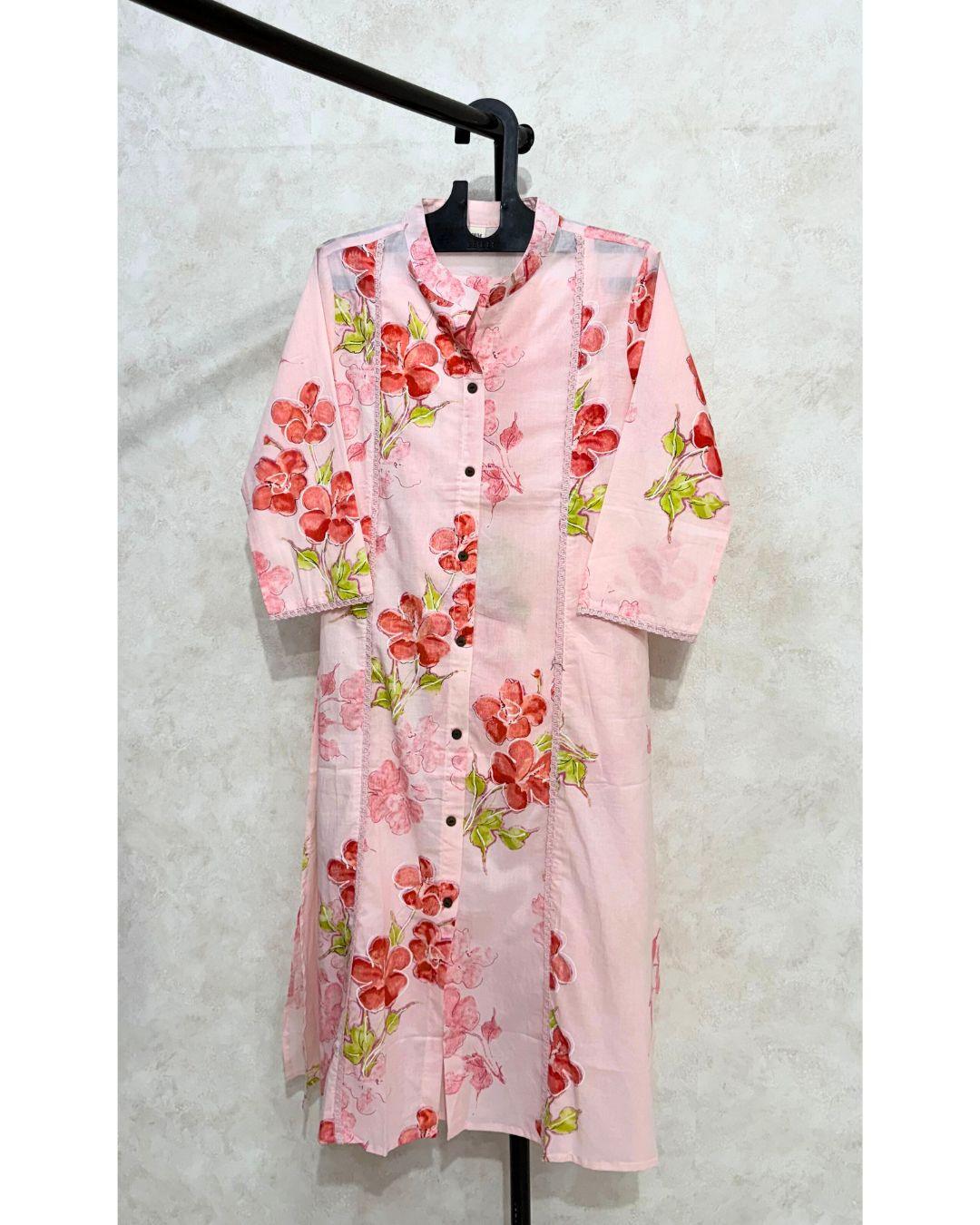 Lemonade Pink Cotton Kurta Set