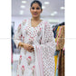 White Floral Block Printed Cotton Kurta Sets