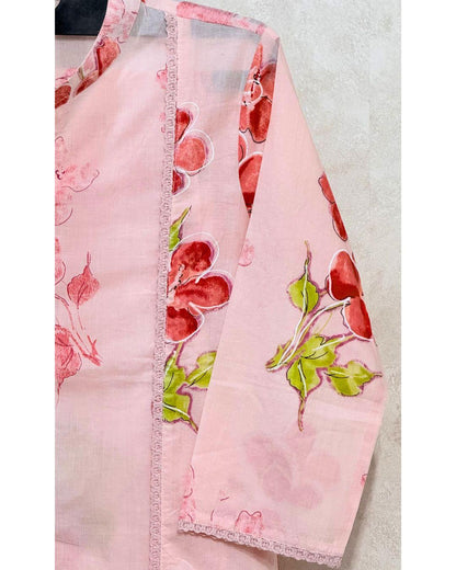 Lemonade Pink Cotton Kurta Set