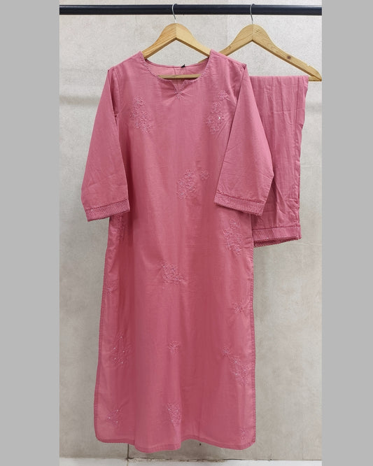 Pink Pastel Cotton Kurta Set