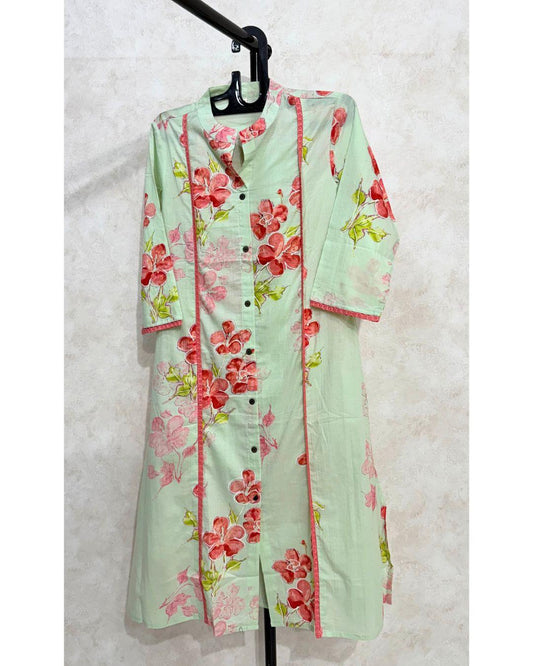 Pistachio Green Cotton Kurta Set