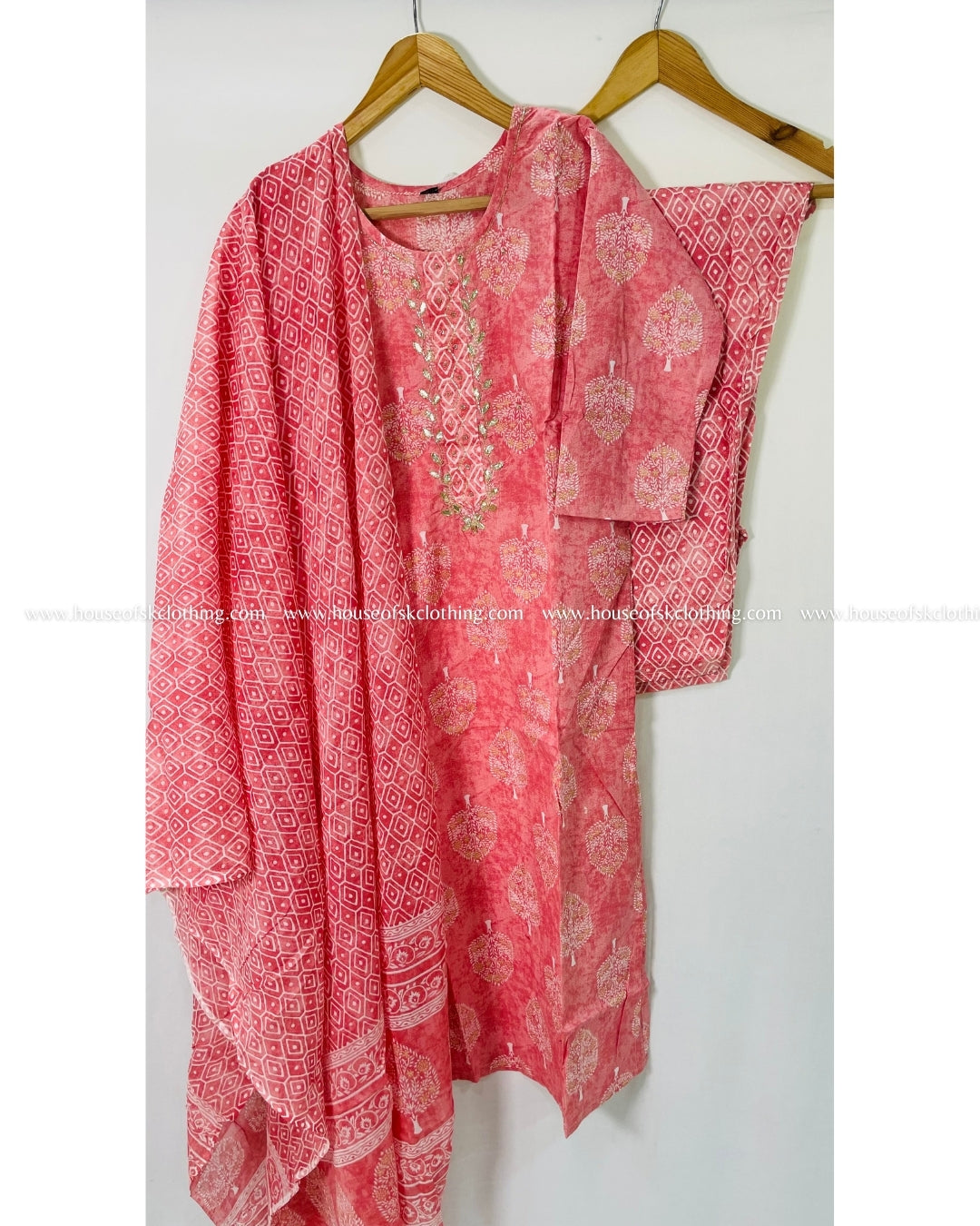 Pearl Pink Cotton Kurta Set