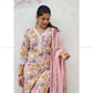 Pink Floral Cotton Kurta Set