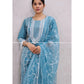 Cornflower Blue Paki Cotton Kurta Set