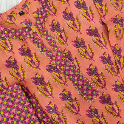 BLUSH PEACH COTTON KURTA SET