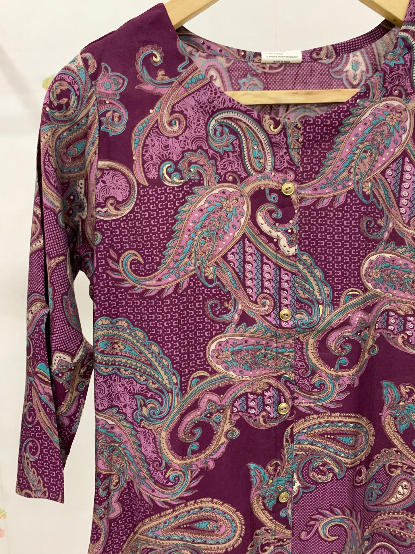 PURPLE PAISLEY PRINTED KURTA