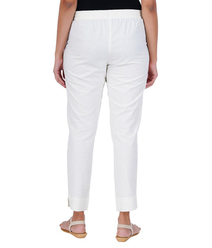 MILK WHITE COTTON PANTS