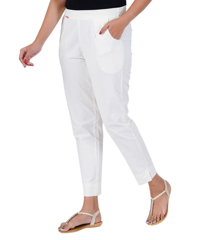 MILK WHITE COTTON PANTS