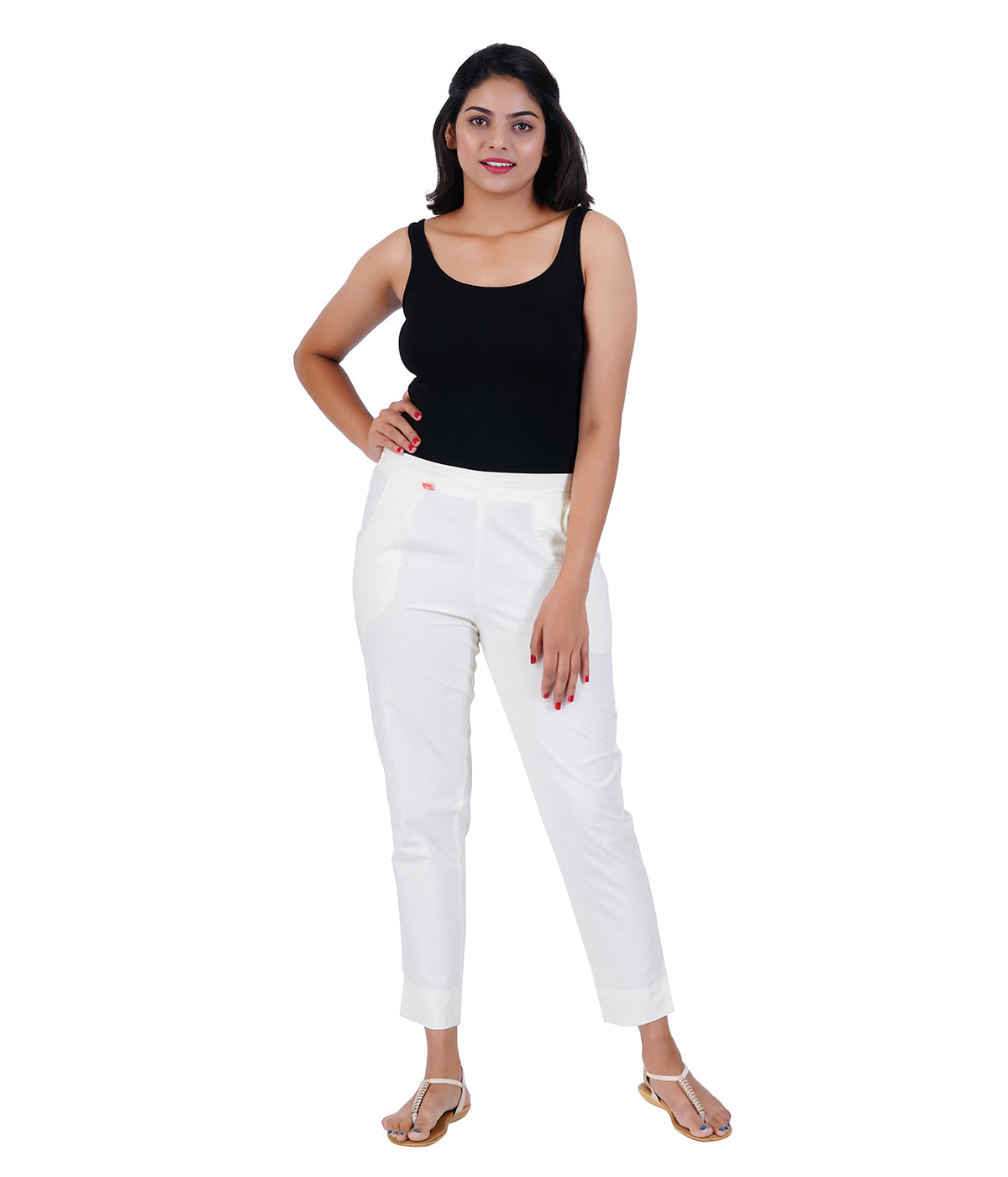 MILK WHITE COTTON PANTS