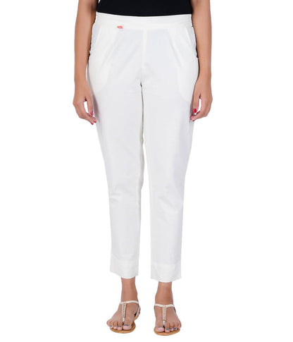 MILK WHITE COTTON PANTS