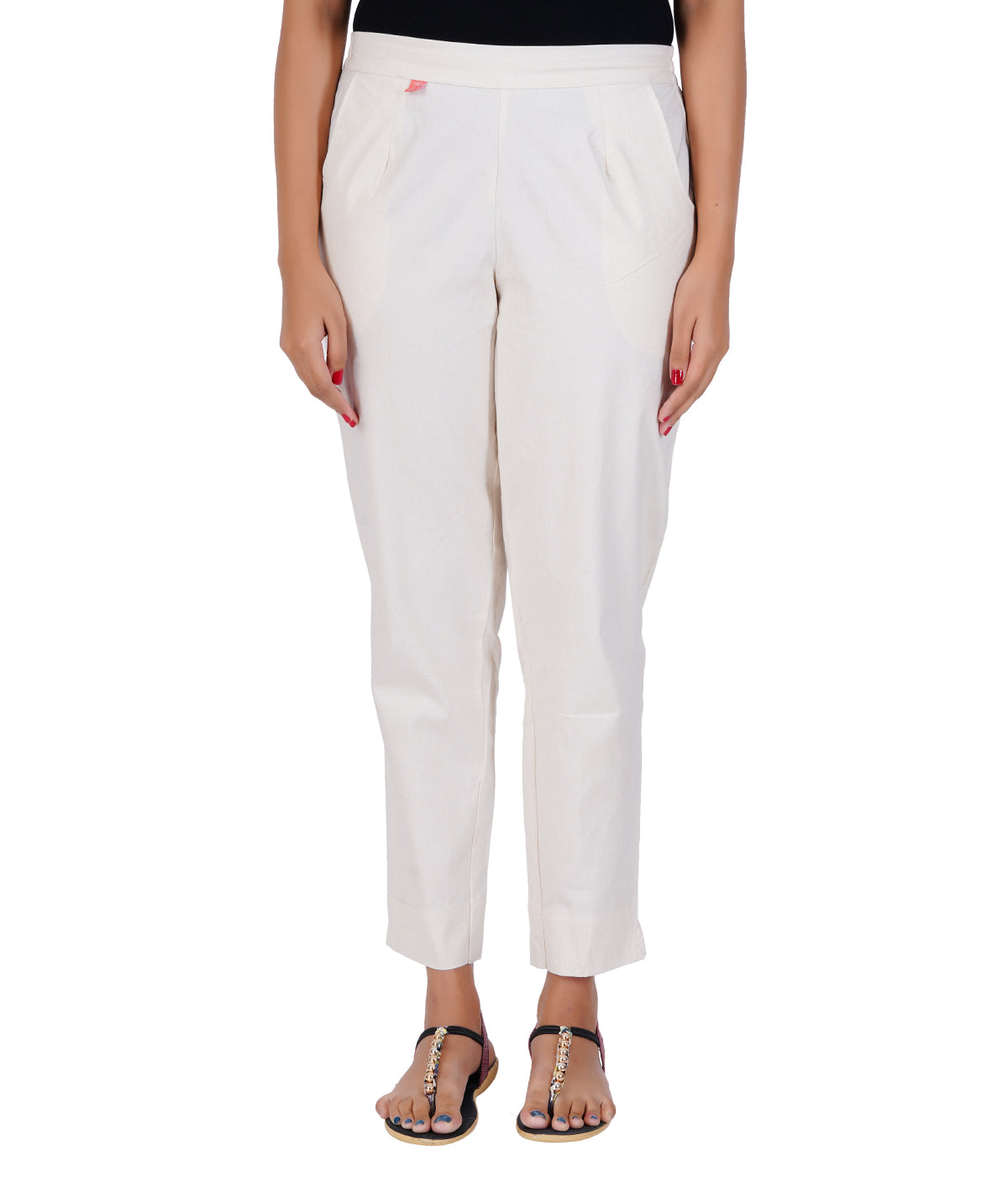 FLEX WHITE COTTON PANTS