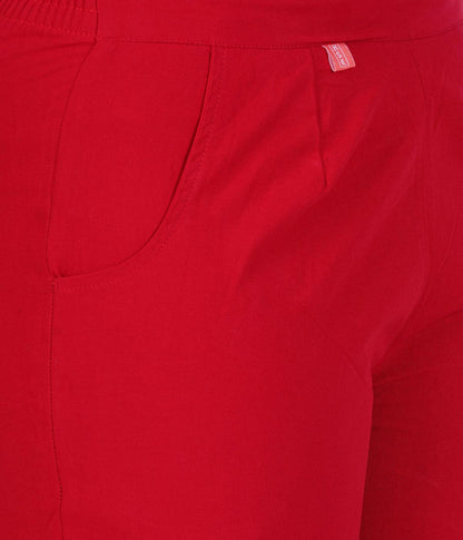 RED COTTON PANTS