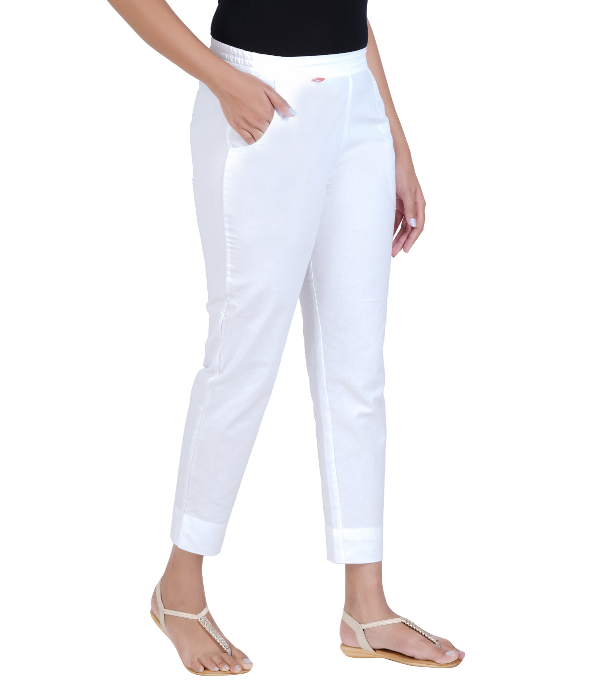 WHITE COTTON PANTS