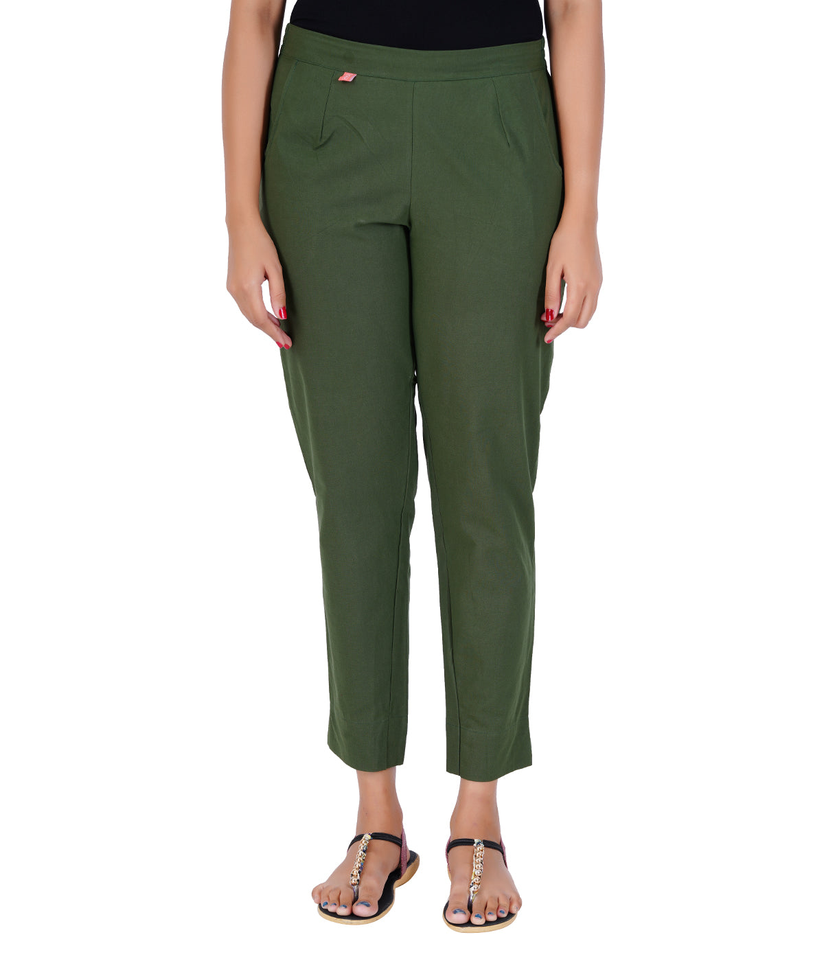 OLIVE GREEN COTTON PANTS