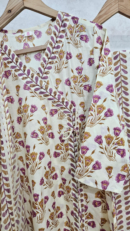 LAVENDER BEIGE ANGRAKHA COTTON SET